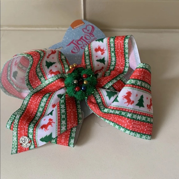 Jojo Siwa Holiday Christmas Clip-On Hair Bow Christmas Tree/Unicorn/Wreath NEW - Picture 9 of 11